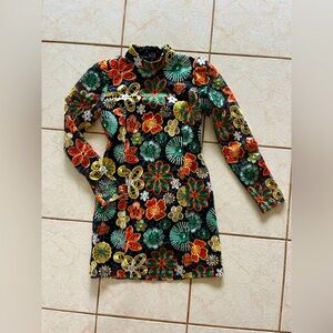 Vici Floral Embroidered Dress NWT